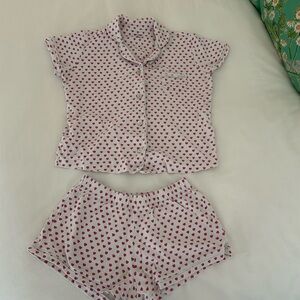 Roller Rabbit pink hearts pajama set